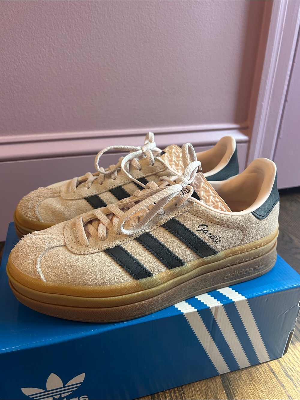 Adidas Light Pink Gazelle Bold Sneakers - Picture 3 of 6